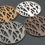 Platter and bowls - Wooden Mug Coaster "Branches" - PROMIDESIGN