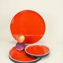 Trays - Set of 3 round wood and lacquer trays - L'INDOCHINEUR PARIS HANOI
