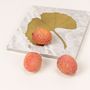 Decorative objects - Set of 2 square Ginkgo coasters in natural stone - L'INDOCHINEUR PARIS HANOI