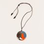 Jewelry - Round pendant in buffalo hoof and lacquer - L'INDOCHINEUR PARIS HANOI