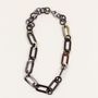 Bijoux - Collier anneaux épais ronds et ovales bords droits en corne - L INDOCHINEUR X RIVÊT