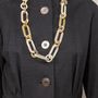 Bijoux - Collier anneaux épais ronds et ovales bords droits en corne - L INDOCHINEUR X RIVÊT