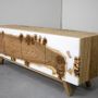 Decorative objects - TV stand and white epoxy resin - FRENCH EPOXY