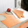 Linge de table textile - Serviette et set de table en lin blanc et brique - ATELIER 99