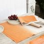 Linge de table textile - Napperon et serviette en lin beige et brique - ATELIER 99