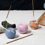 Decorative objects - Waxing Moon Incense Holder - Angelite Blue - DAR PROYECTOS