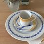 Accessoires thé et café - Assiette à gâteau bicolore dorée et bleu gosu - YUKO KIKUCHI