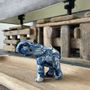 Decorative objects - Blue Delph Elephant Candle - EL PELICANO