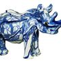 Decorative objects - Blue Delph Rhinoceros Candle - EL PELICANO
