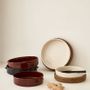 Plats et saladiers - Lot De 2 Plats Four Faran Noir Ø21 Cm/Ø26 Cm/H6 Cm - HOMATA