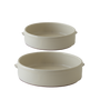 Plats et saladiers - Lot De 2 Plats Four Faran Crème Ø21Cm/Ø26 Cm/H 6 Cm - HOMATA