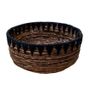 Caskets and boxes - Set of 3 Mendong and black macrame table baskets (Bali) - CTMSN - BALINAISA