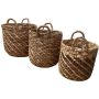 Caskets and boxes - Set of 3 water hyacinth baskets (Bali) SSPJE3 - BALINAISA