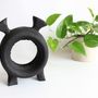 Decorative objects - Black wooden unique bookshelf décor handmade - WOODENDREAMS