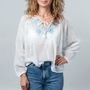 Apparel - Embroidered Floral Blouse - NEST FACTORY