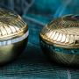 Caskets and boxes - Taos mother-of-pearl and recycled brass round box - WILD BY MOSAIC