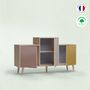 Buffets - Meuble de rangement GRAND EX AEQUO 3 portes Abricot - Cachemire - Curry - YZON