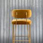 Stools for hospitalities & contracts - Apollo Bar Stool in Black Iron Structure and Brushed Brass Details - DUISTT