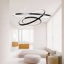 Office design and planning - Modern Wave Effect Ceiling Light for Kitchen Dining Room LED Waves 3 Rings Black - OUI SMART
