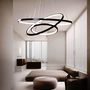 Office design and planning - Modern Wave Effect Ceiling Light for Kitchen Dining Room LED Waves 3 Rings Black - OUI SMART