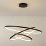 Office design and planning - Modern Wave Effect Ceiling Light for Kitchen Dining Room LED Waves 3 Rings Black - OUI SMART