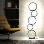 Objets de décoration - Lampe moderne plusieurs ronds ensemble pour salon chambre Lampadaire Rings noir - OUI SMART
