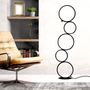 Decorative objects - Modern lamp, several round, living room bedroom, floor lamp Rings, black - OUI SMART