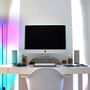 Decorative objects - Black multicolored oval lamp Long Scoop RGB minimalist floor lamp - OUI SMART