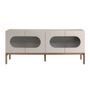 Buffets - Buffet en bois gris et noyer avec éclairage intérieur - ANGEL CERDÁ