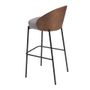 Chaises - Tabouret en tissu gris et noyer - ANGEL CERDÁ