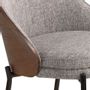 Chaises - Tabouret en tissu gris et noyer - ANGEL CERDÁ