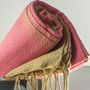 Bath towels - ORGANIC COTTON FOUTA - SAND Collection - SAND & INDIAN PINK color 100 x 200cm - KARAWAN AUTHENTIC