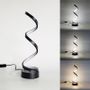 Autres fournitures bureau  - Lampe table de nuit bureau moderne Lampe à poser Spiral LED Noir - OUI SMART