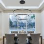 Office design and planning - Modern Wave Effect Ceiling Light for Kitchen Dining Room LED Waves 3 Rings Black - OUI SMART