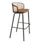 Tabourets - Tabouret en velours brun et rotin - ANGEL CERDÁ