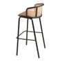 Tabourets - Tabouret en velours brun et rotin - ANGEL CERDÁ