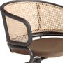 Chairs - Brown velvet and rattan swivel chair - ANGEL CERDÁ