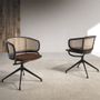 Chairs - Brown velvet and rattan swivel chair - ANGEL CERDÁ