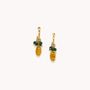 Jewelry - Small creoles earrings with dangles - Agata Verde - NATURE BIJOUX