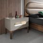 Night tables - Grey wood and walnut bedside table with interior lighting - ANGEL CERDÁ