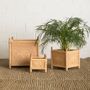 Decorative objects - Rattan Square Planter BAHAMA Set 3 - MAHE HOMEWARE