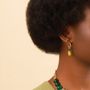 Jewelry - Small creoles earrings with dangles - Agata Verde - NATURE BIJOUX