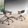 Office furniture and storage - Swivel office chair in light grey fabric and black pvc - ANGEL CERDÁ
