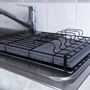 Egouttoirs - Égouttoir pour vaisselle en pierre absorbante hygiénique gris moderne rectangle Iluka - OSNA