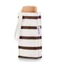 Apparel - Micro-umbrella, 100% recycled fabric, caramel stripes - LAZARE - ANATOLE