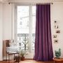 Curtains and window coverings - MEDICIS cotton velvet blackout curtain 130x280cm VIOLET - EN FIL D'INDIENNE...