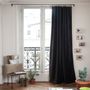 Curtains and window coverings - MEDICIS BELUGA cotton velvet blackout curtain 130x280cm - EN FIL D'INDIENNE...