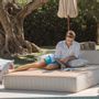 Beds - 2 seater sun lounger bed with raffia effect - MX HOME