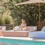 Beds - 2 seater sun lounger bed with raffia effect - MX HOME