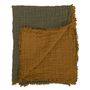 Throw blankets - Embossed linen plaid and bedspread - LE MONDE SAUVAGE BEATRICE LAVAL